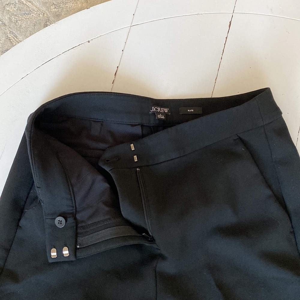 JCrew Kate Straight-leg Pant In Four-season stretch. Black, Size 4 - Picture 3 of 6